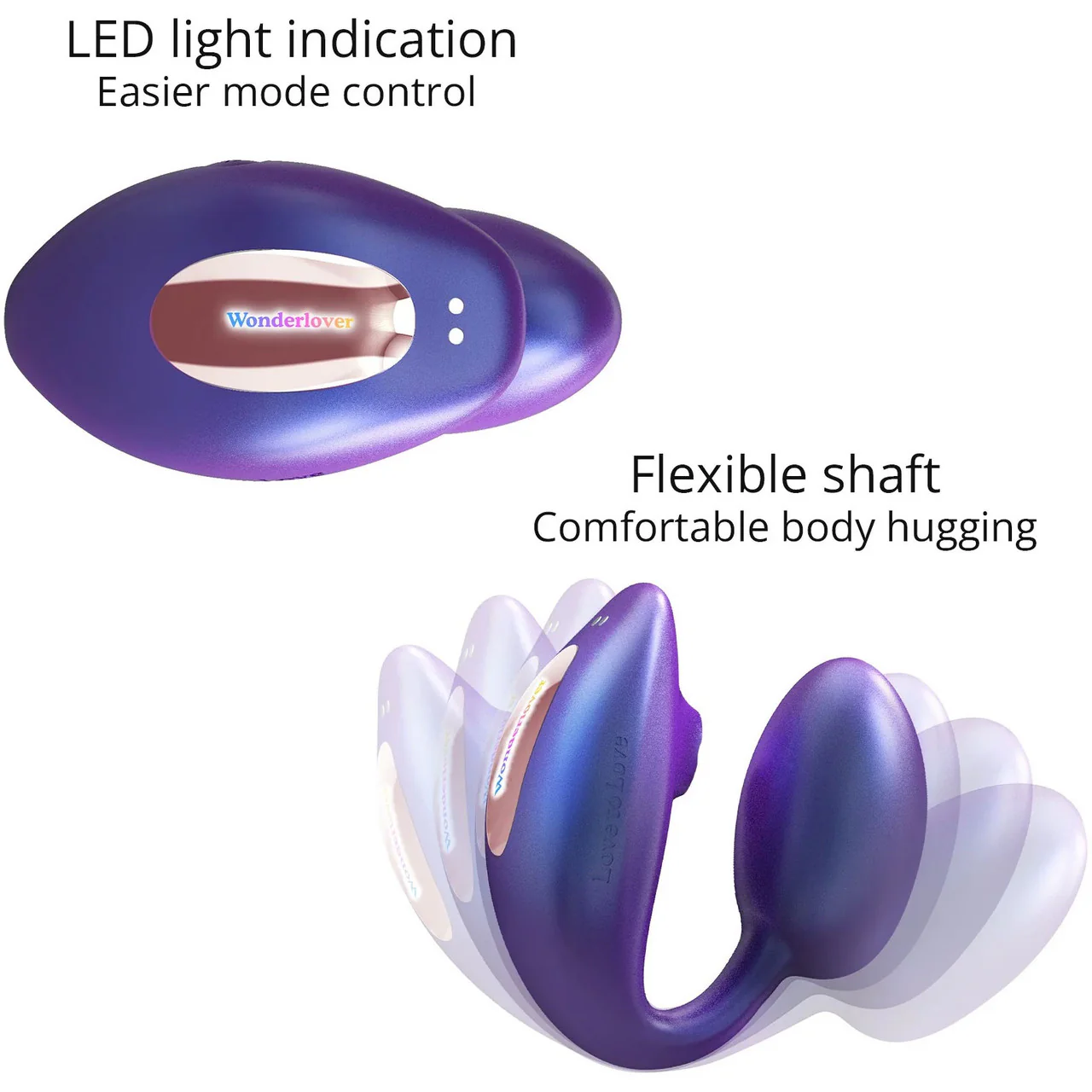 Wonderlover Air Pulse Clitoral Stimulator & Vibrating G-Spot Egg By Love To Love - Iridescent Night - Image 4