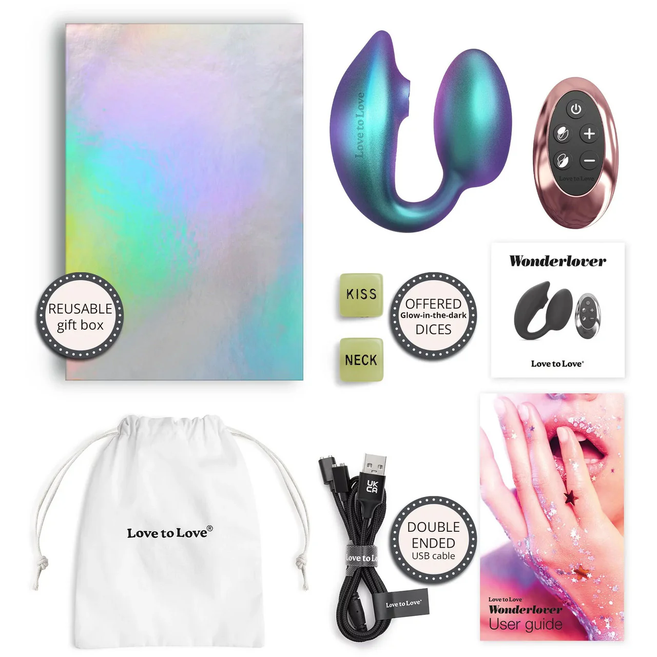 Wonderlover Air Pulse Clitoral Stimulator & Vibrating G-Spot Egg By Love To Love - Iridescent Turquoise - Image 10