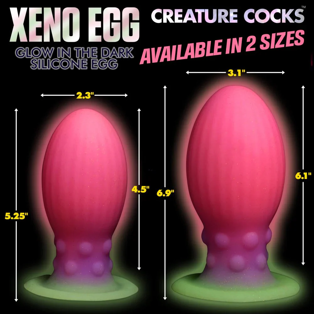 Xeno Egg Glow In The Dark Silicone Egg 5.25" Silicone Suction Cup Dildo By Creature Cocks - Large - Image 6