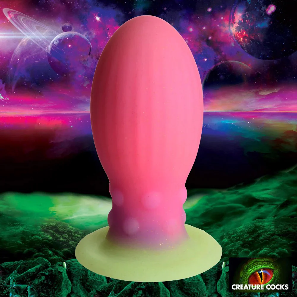 Xeno Egg Glow In The Dark Silicone Egg 5.25" Silicone Suction Cup Dildo By Creature Cocks - Large - Image 8