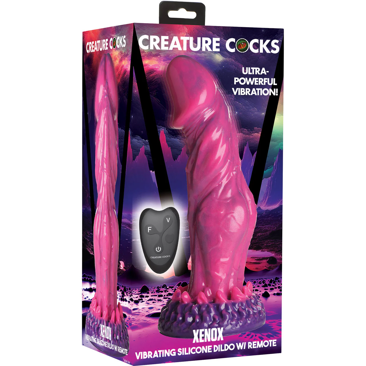 Xenox 8.75" Rechargeable Vibrating Silicone Suction Cup Dildo With Remote By Creature Cocks - Image 18