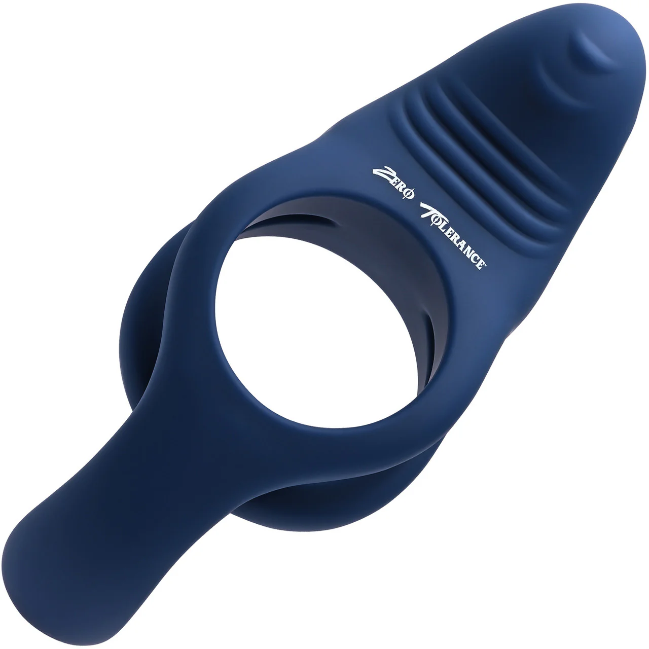 Zero Tolerance Ring Around The Rosy Silicone Vibrating Double Cock Ring & Ball Stimulator - Blue - Image 3