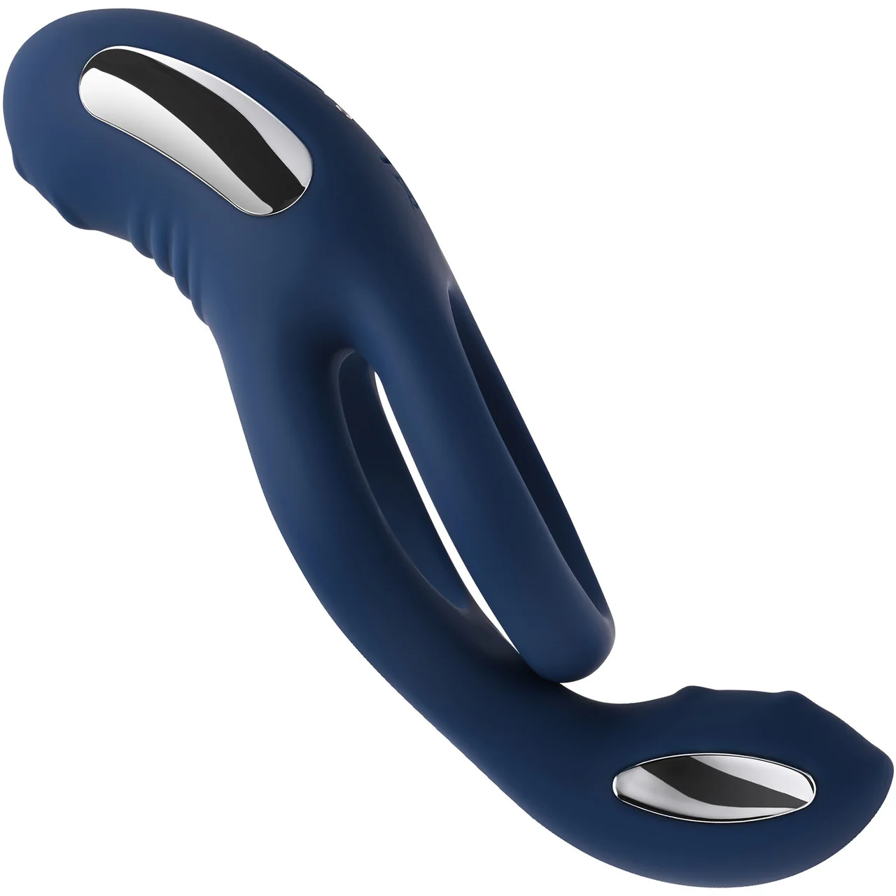Zero Tolerance Ring Around The Rosy Silicone Vibrating Double Cock Ring & Ball Stimulator - Blue - Image 6