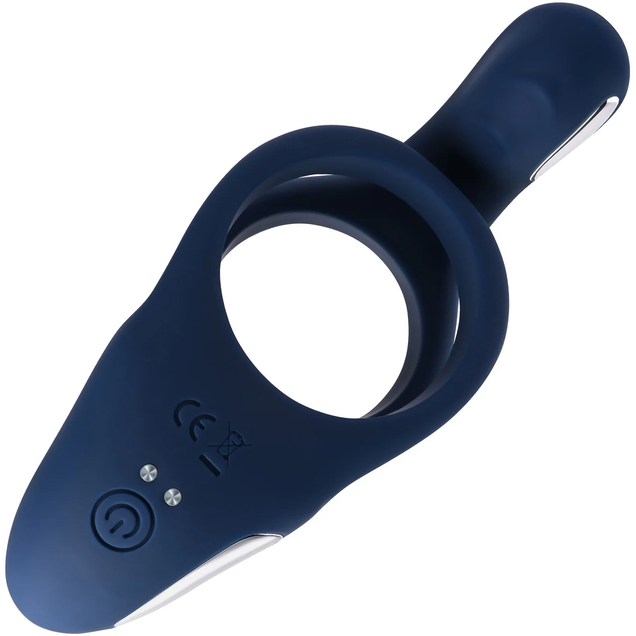 Zero Tolerance Ring Around The Rosy Silicone Vibrating Double Cock Ring & Ball Stimulator - Blue - Image 7