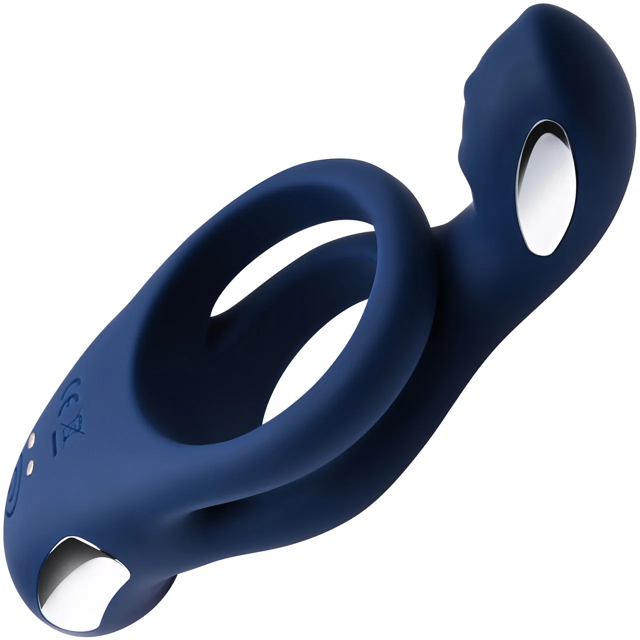 Zero Tolerance Ring Around The Rosy Silicone Vibrating Double Cock Ring & Ball Stimulator - Blue - Image 9