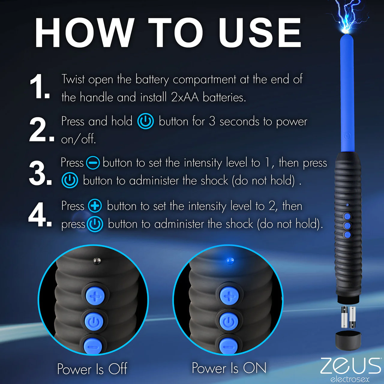 Zeus Electrosex Shock Rod E-Stim Zapping Wand - Image 14
