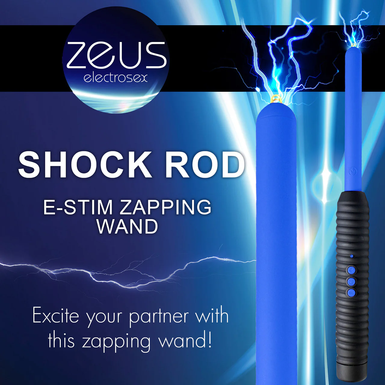 Zeus Electrosex Shock Rod E-Stim Zapping Wand - Image 3