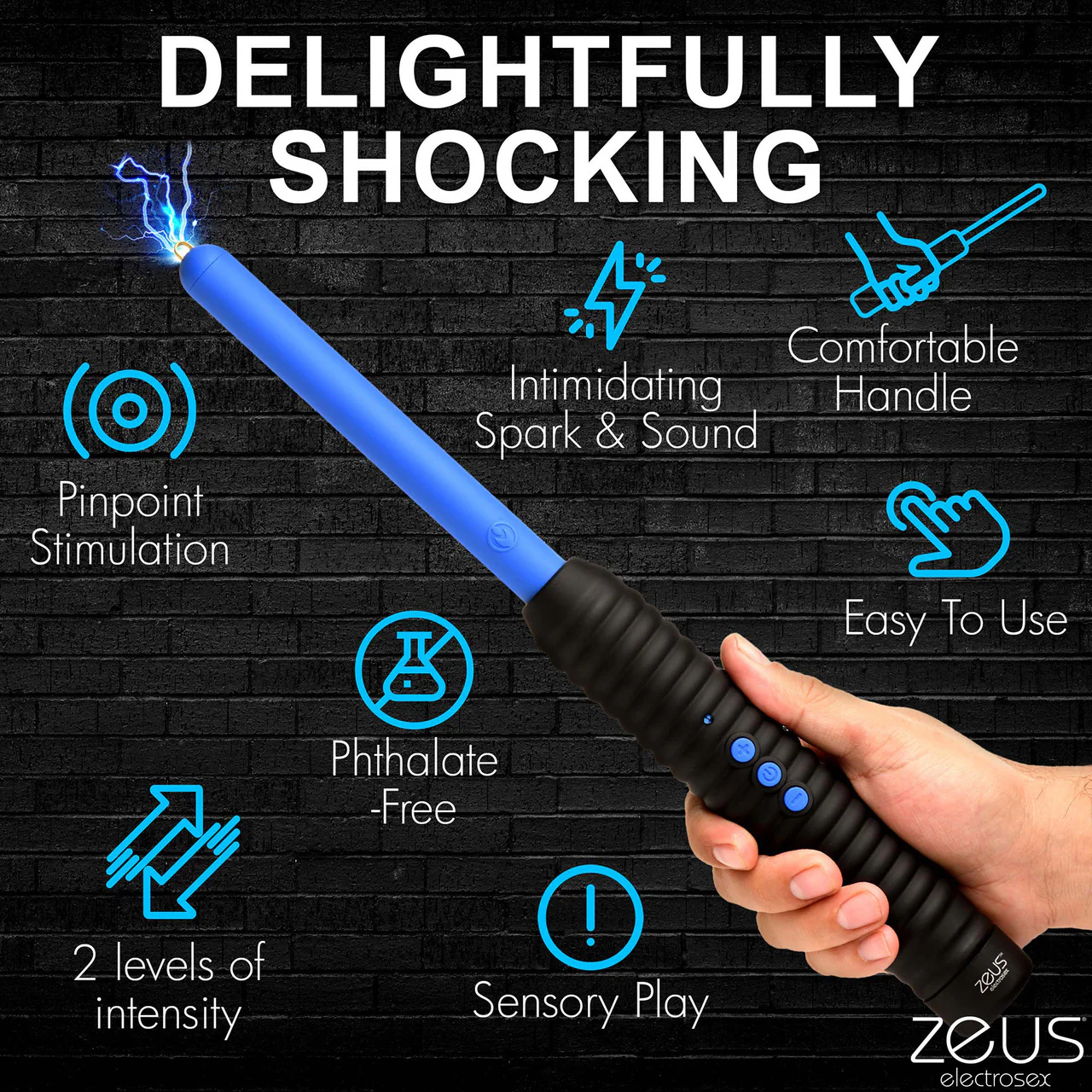 Zeus Electrosex Shock Rod E-Stim Zapping Wand - Image 5