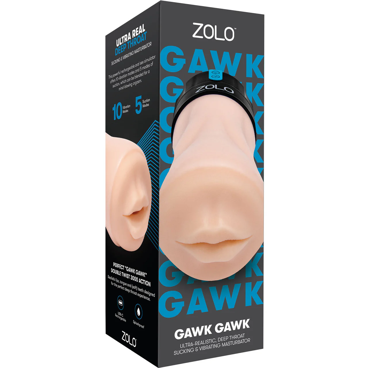 ZOLO Gawk Gawk Rechargeable Vibrating Deep Throat Penis Masturbator - Image 4