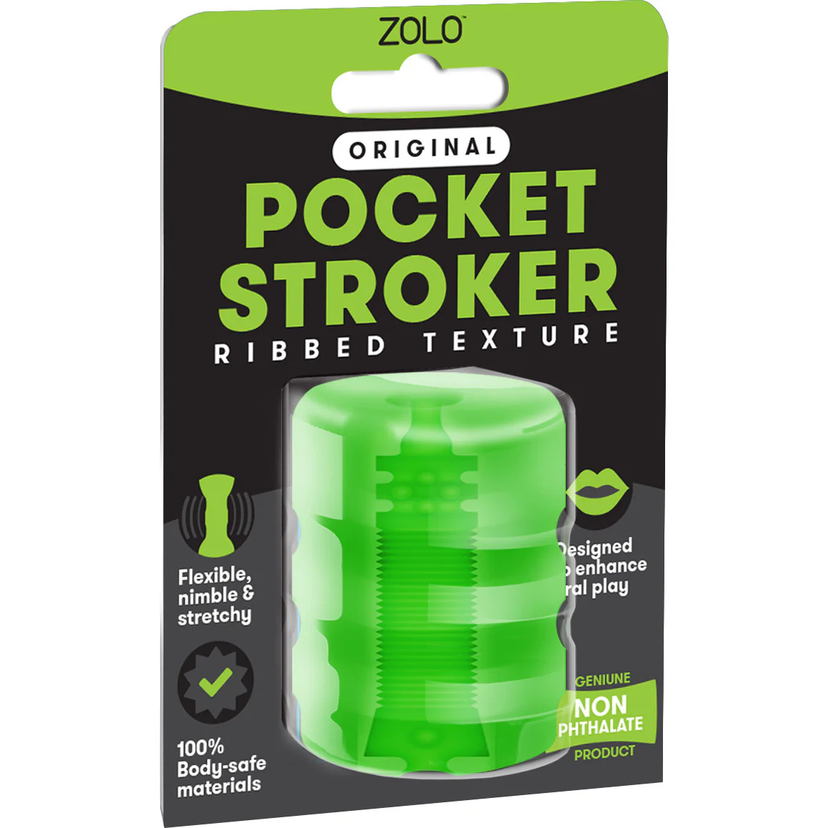 ZOLO Original Ribbed Texture Pocket Stroker Penis Masturbator - Image 2