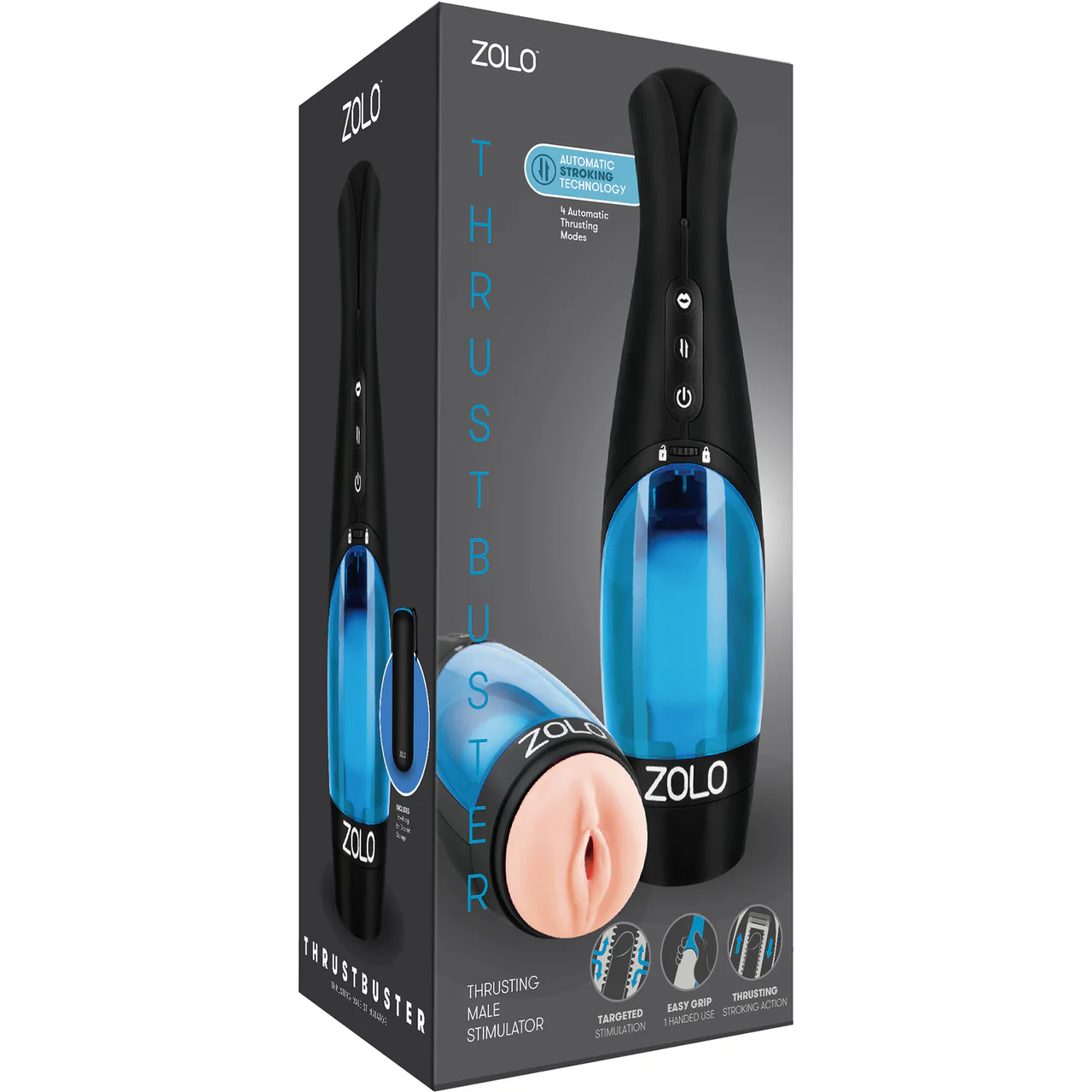 ZOLO Thrustbuster Rechargeable Vibrating Penis Masturbator - Pussy - Image 2
