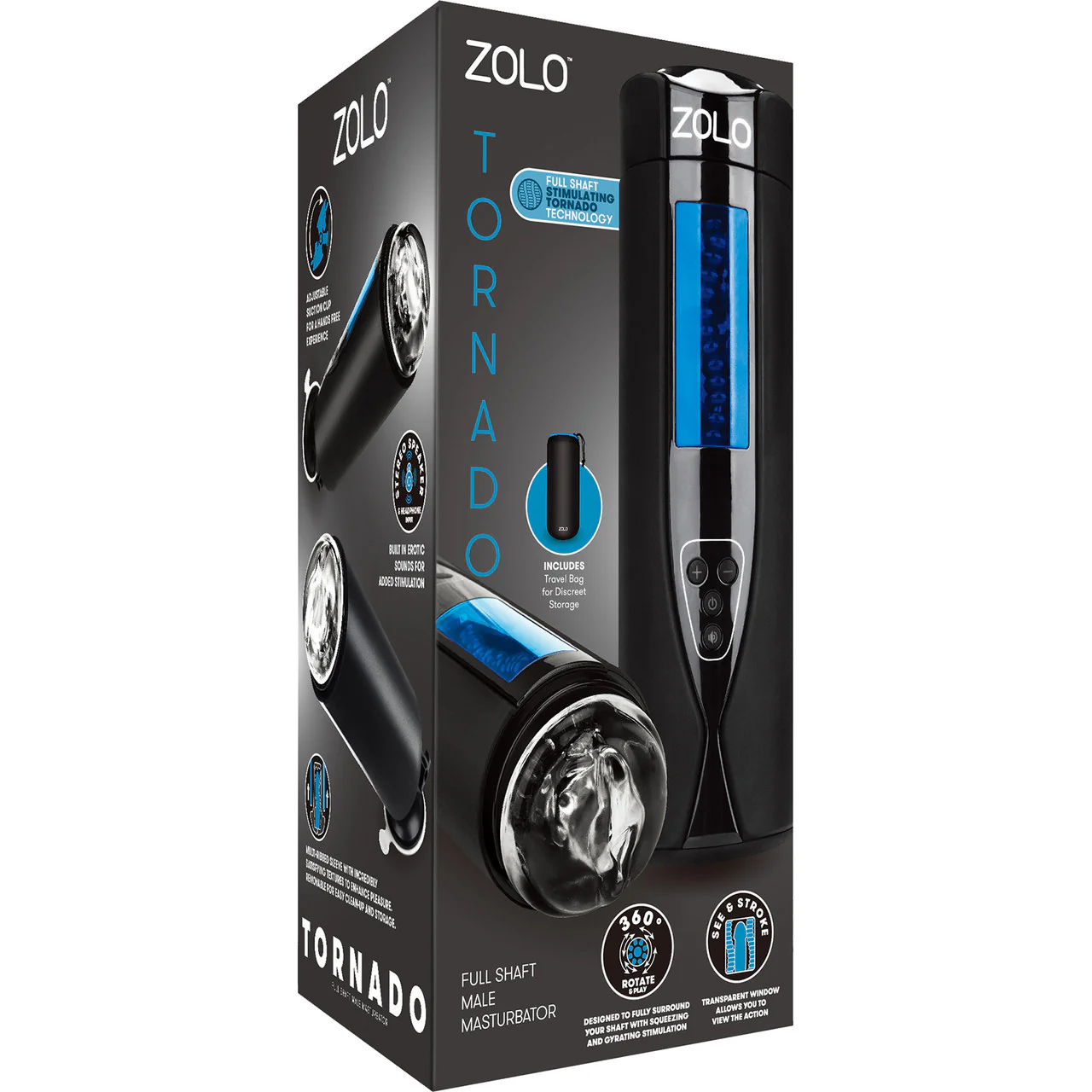 ZOLO Tornado Rechargeable Vibrating Gyrating Penis Masturbator - Image 2